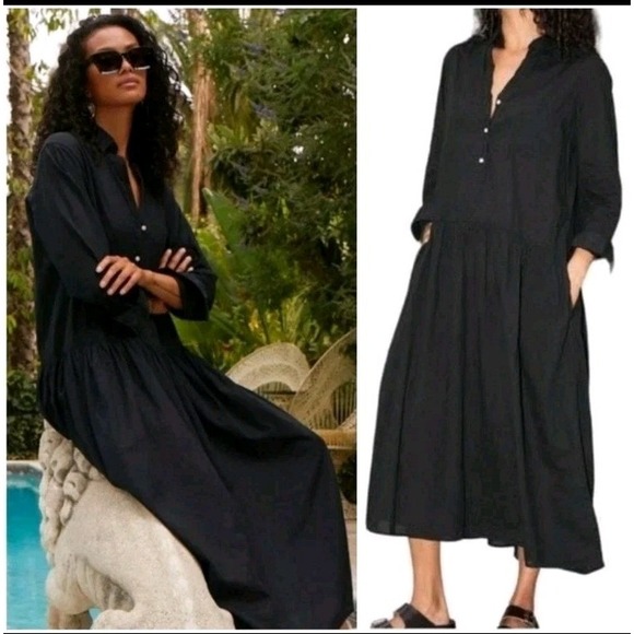 Grayson The Changemaker Dress Siz 04 (Large)  Black Button Front Long Sleeve - Picture 15 of 16